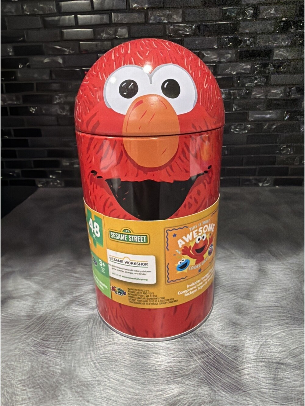 Sesame Street Elmo 48 Piece Puzzle In Collectible Reusable Tin With Lid